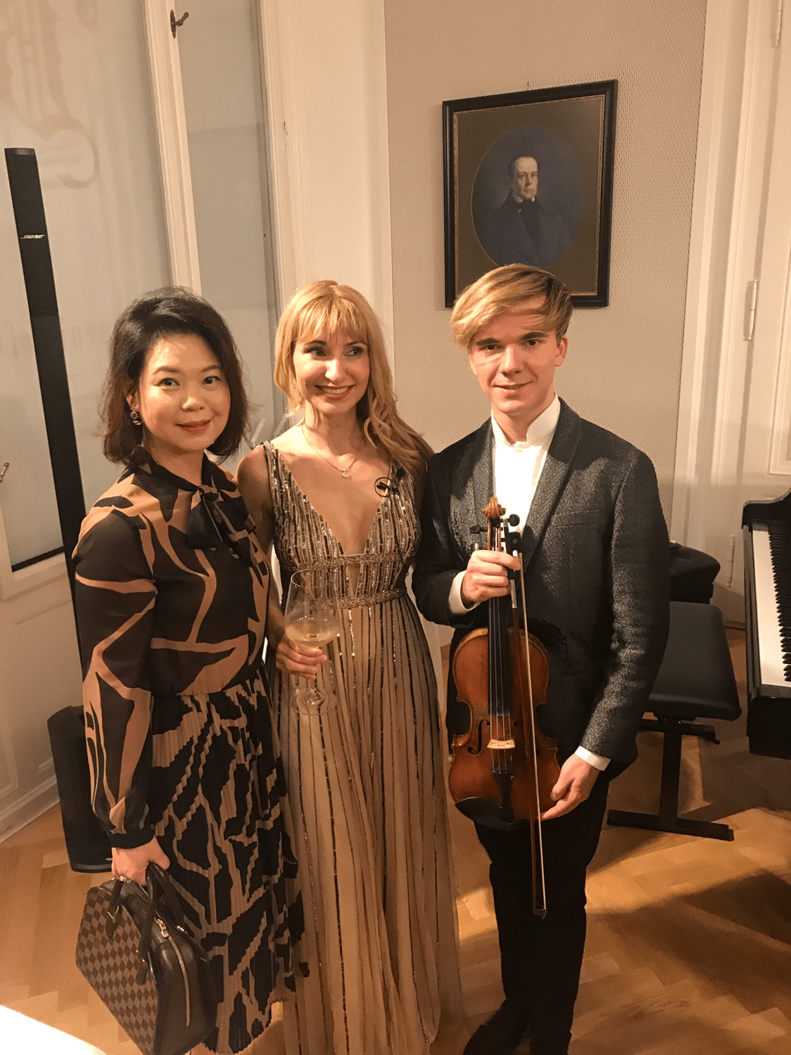 Karen Goh, Donka Angatscheva and Yury Revich, who played with an Antonio Stradivari (1709) from the Goh Family Instrument Collection.