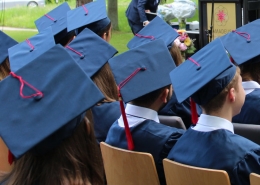 students at graduation ceremony