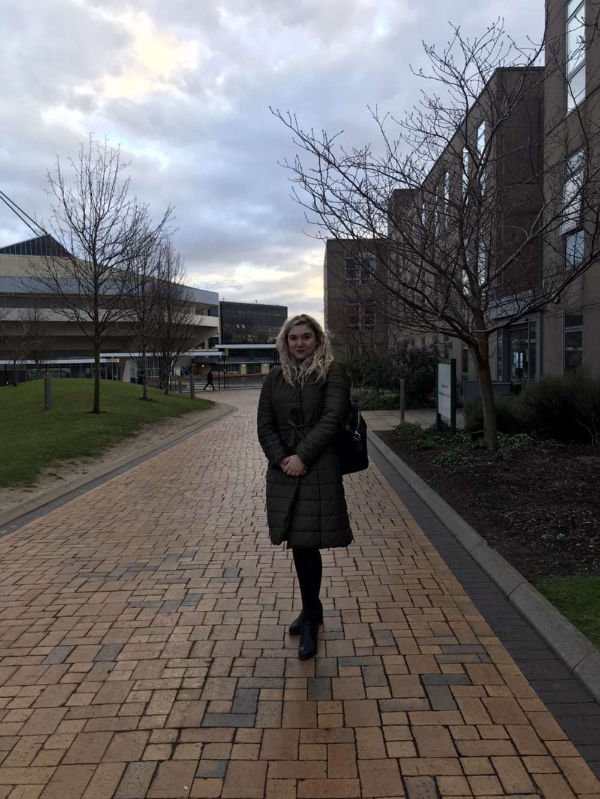 Girl standing outside York University