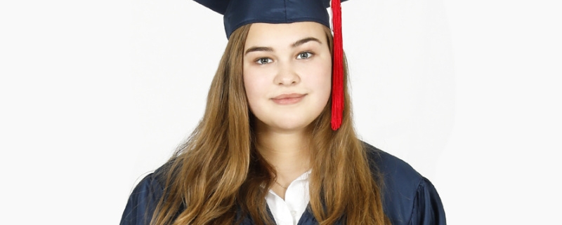 Girl with graduation outfit