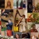 collage of children playing music
