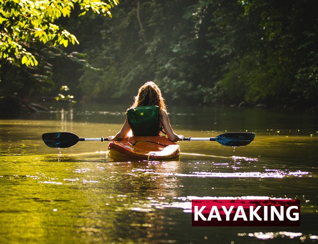 Kayaking activity at AMADEUS Summer Camp