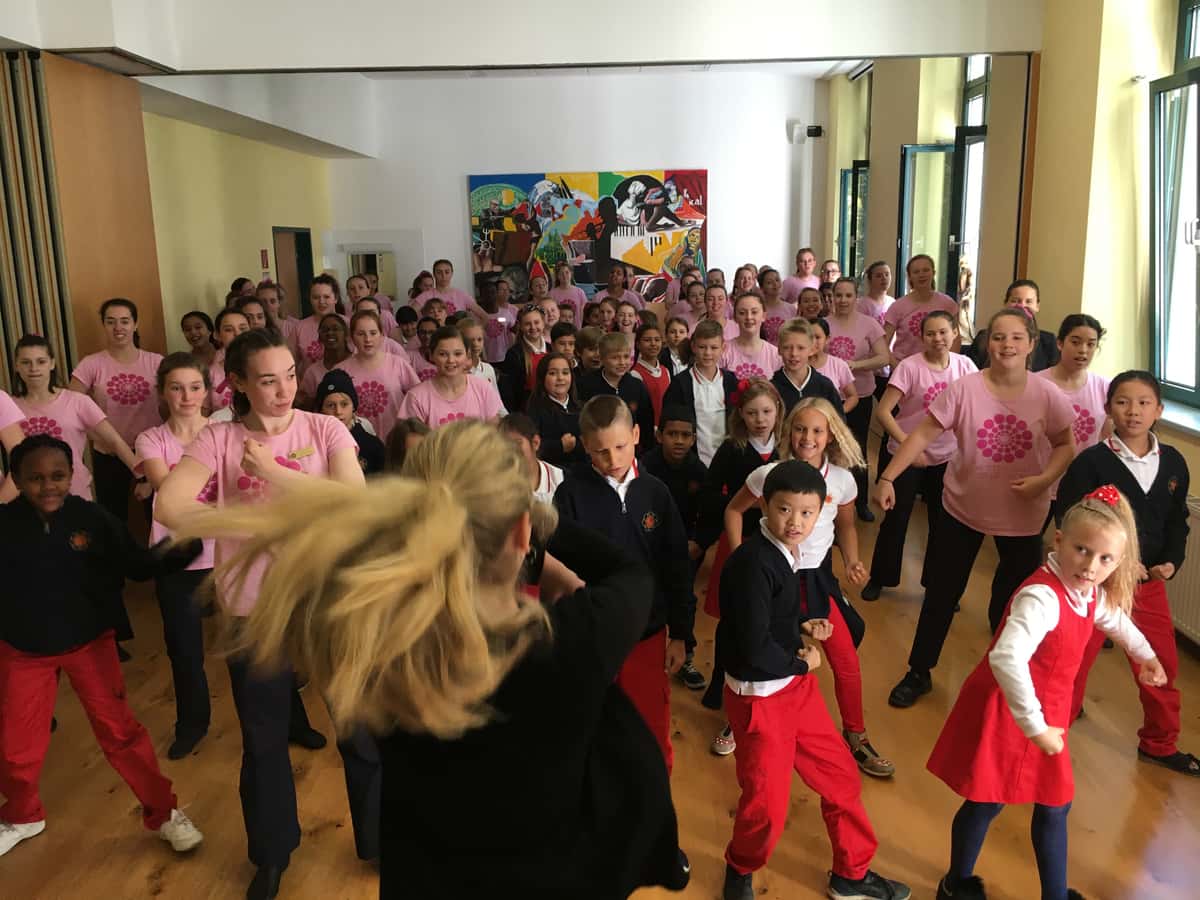 shared performance of amadeus students and australian girls choir